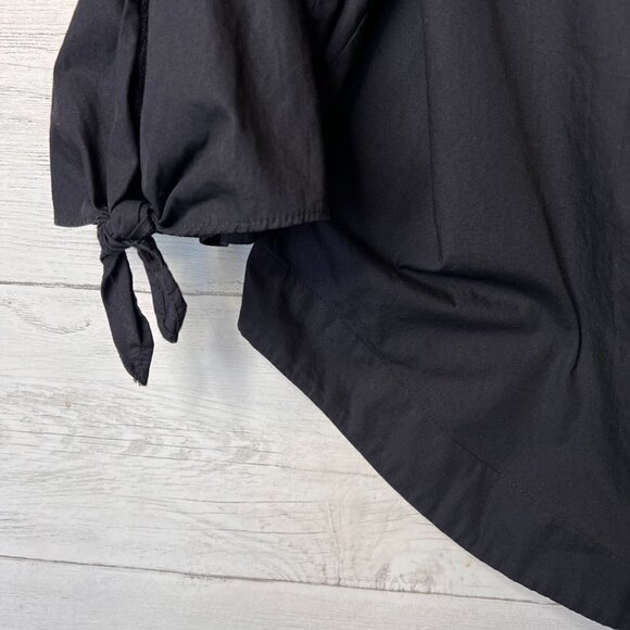 Free People Blouse Womens SZ S/P Black Show Me Some Shoulder Slit Sleeve Modern - Picture 7 of 14